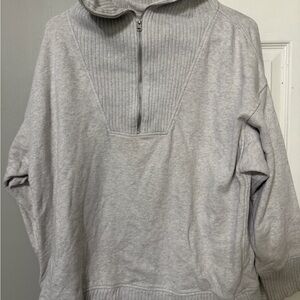 Aerie Light Gray Half-Zip Women's Hoodie